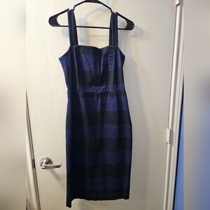 Banana Republic Navy and Black Stripes Sheat Dress Sz 4